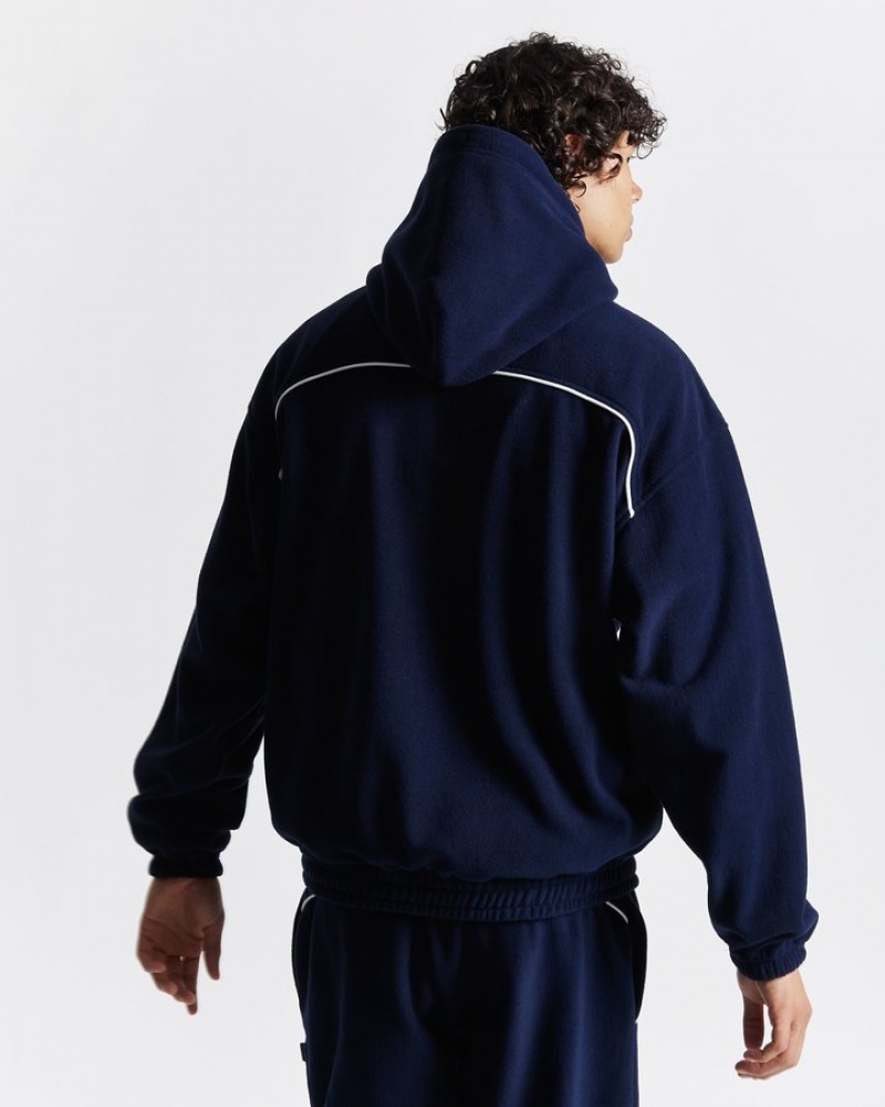 Navy/White/Grey Hoodrich Split Oversized Hoodie Hoodies | 0258-KNUEL