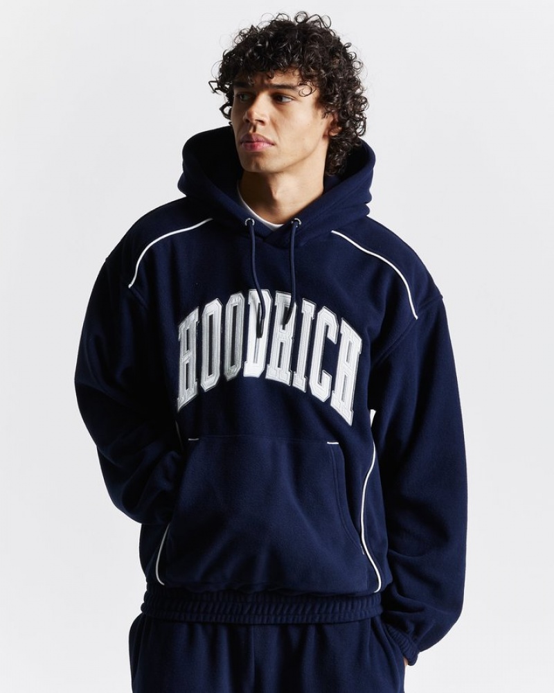 Navy/White/Grey Hoodrich Split Oversized Hoodie Hoodies | 0258-KNUEL