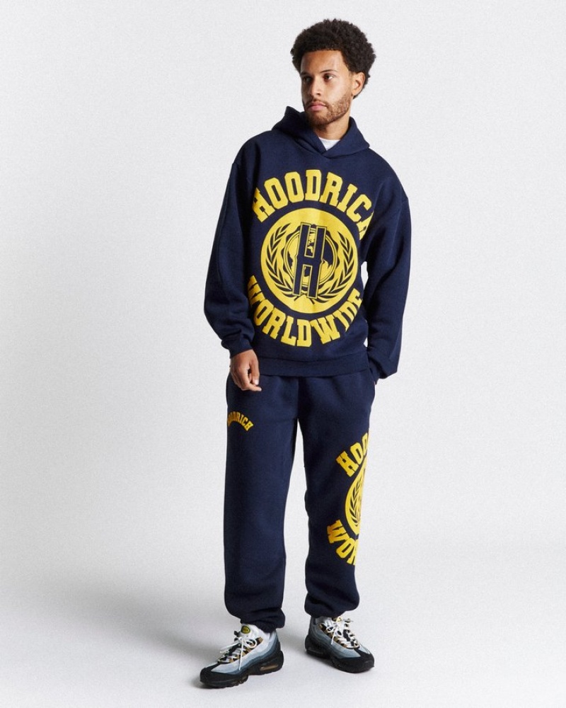 Navy/Yellow/White Hoodrich Frat Oversized Jogger Joggers | 7406-WIHYG