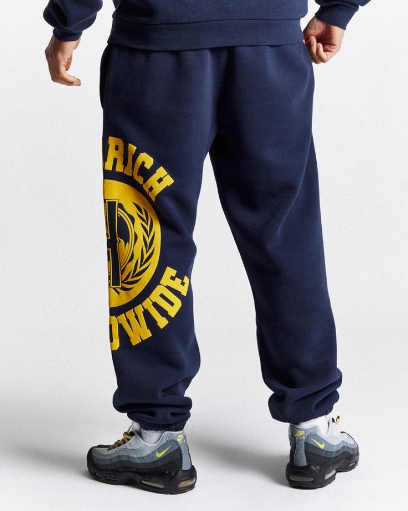 Navy/Yellow/White Hoodrich Frat Oversized Jogger Joggers | 7406-WIHYG