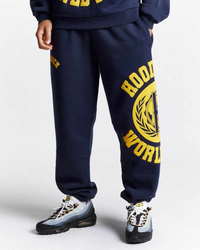 Navy/Yellow/White Hoodrich Frat Oversized Jogger Joggers | 7406-WIHYG