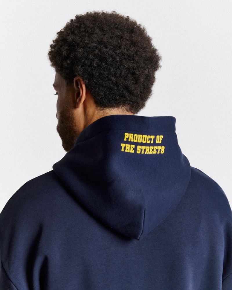 Navy/Yellow/White Hoodrich Frat Oversized Hoodie Hoodies | 9674-XHCPG