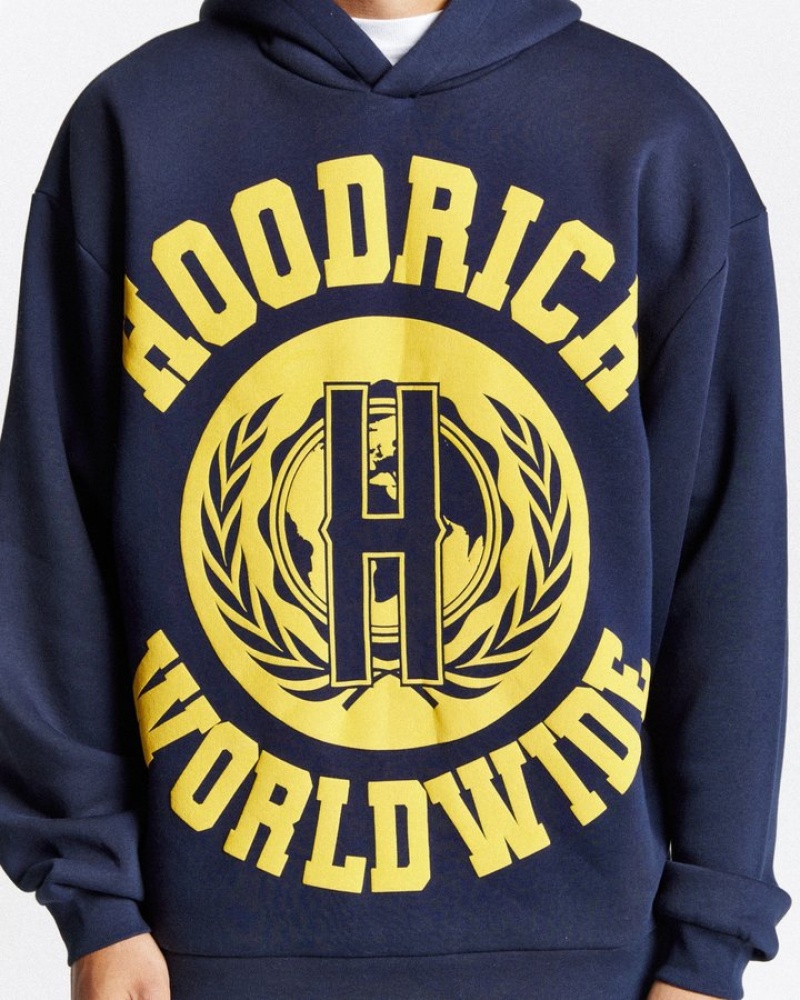 Navy/Yellow/White Hoodrich Frat Oversized Hoodie Hoodies | 9674-XHCPG