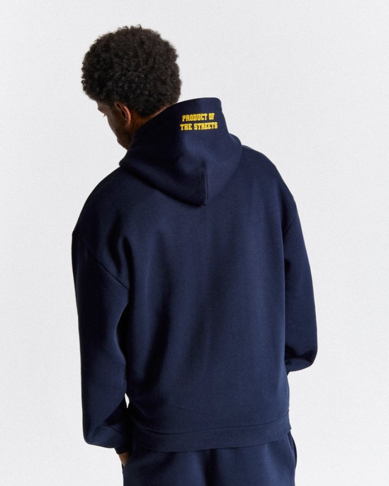 Navy/Yellow/White Hoodrich Frat Oversized Hoodie Hoodies | 9674-XHCPG