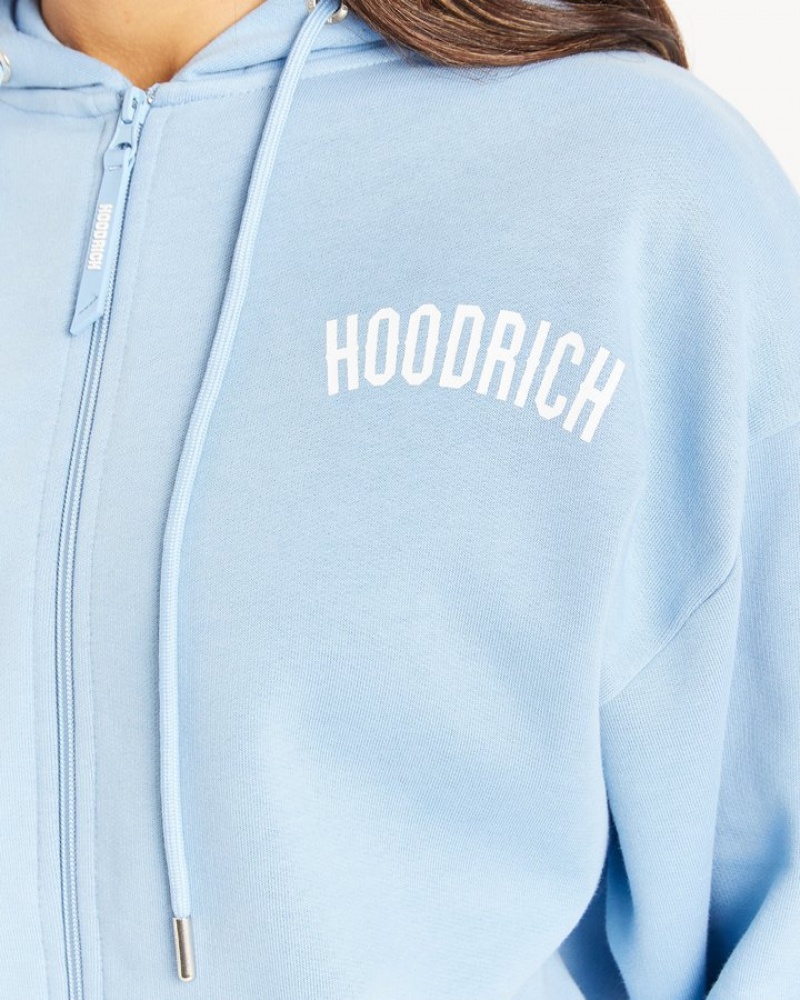 Placid Blue/White Hoodrich OG Staple Full Zip Hoodie Hoodies | 6471-VDSAM