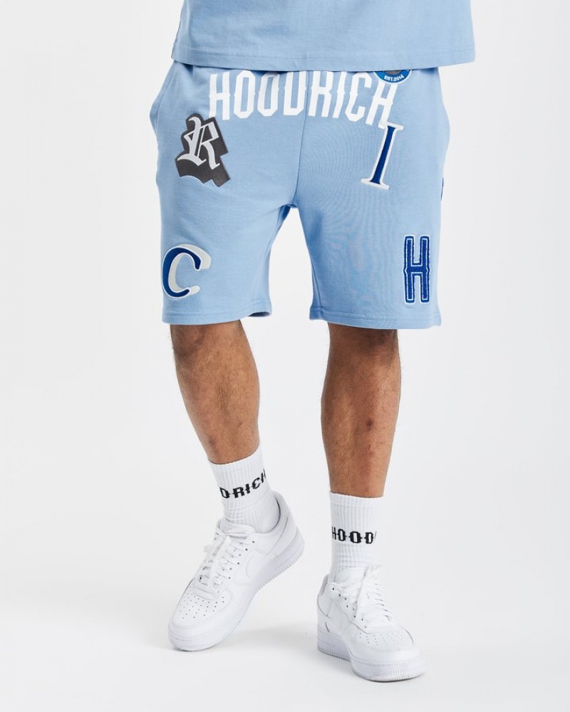 Placid Blue/White/déjà vu Blue Hoodrich OG Pacific V2 Shorts Shorts | 7214-HMRJK