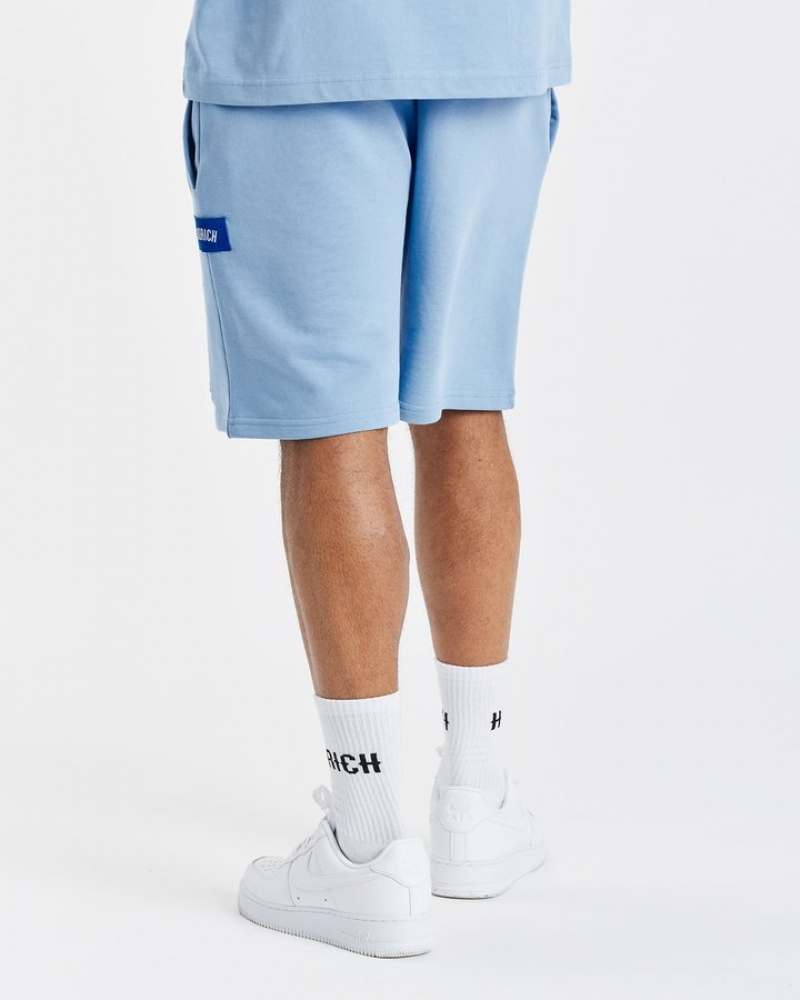 Placid Blue/White/déjà vu Blue Hoodrich OG Pacific V2 Shorts Shorts | 7214-HMRJK