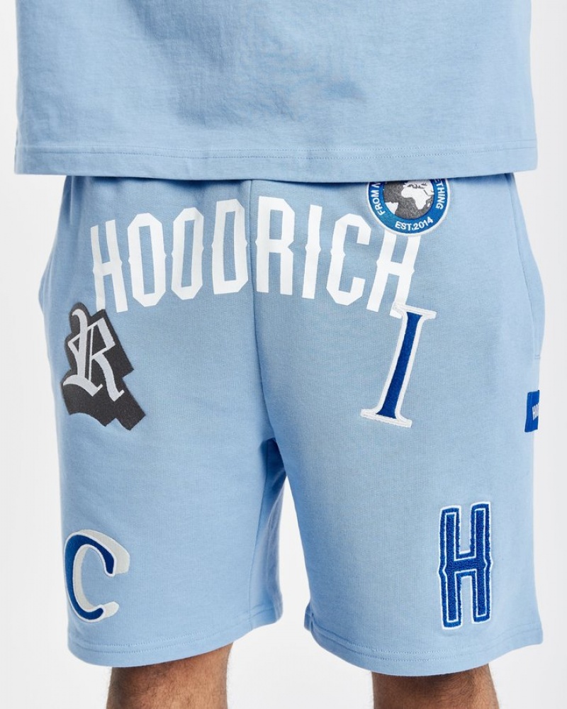 Placid Blue/White/déjà vu Blue Hoodrich OG Pacific V2 Shorts Shorts | 7214-HMRJK