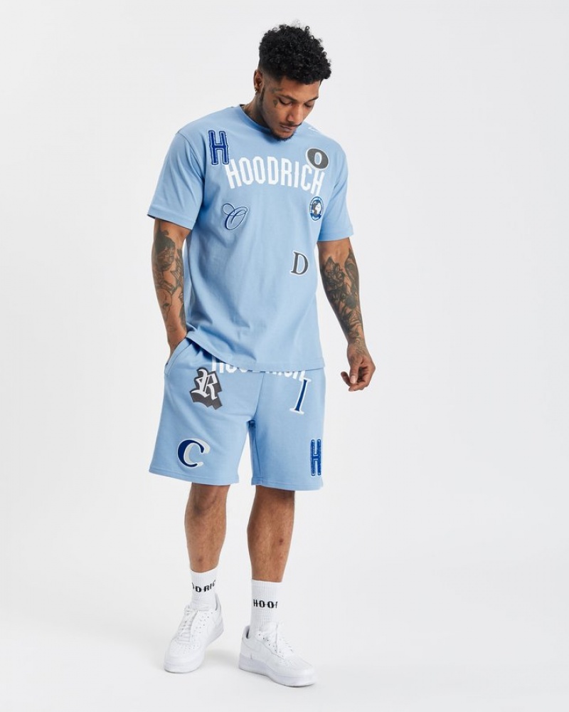 Placid Blue/White/déjà vu Blue Hoodrich OG Pacific V2 Shorts Shorts | 7214-HMRJK