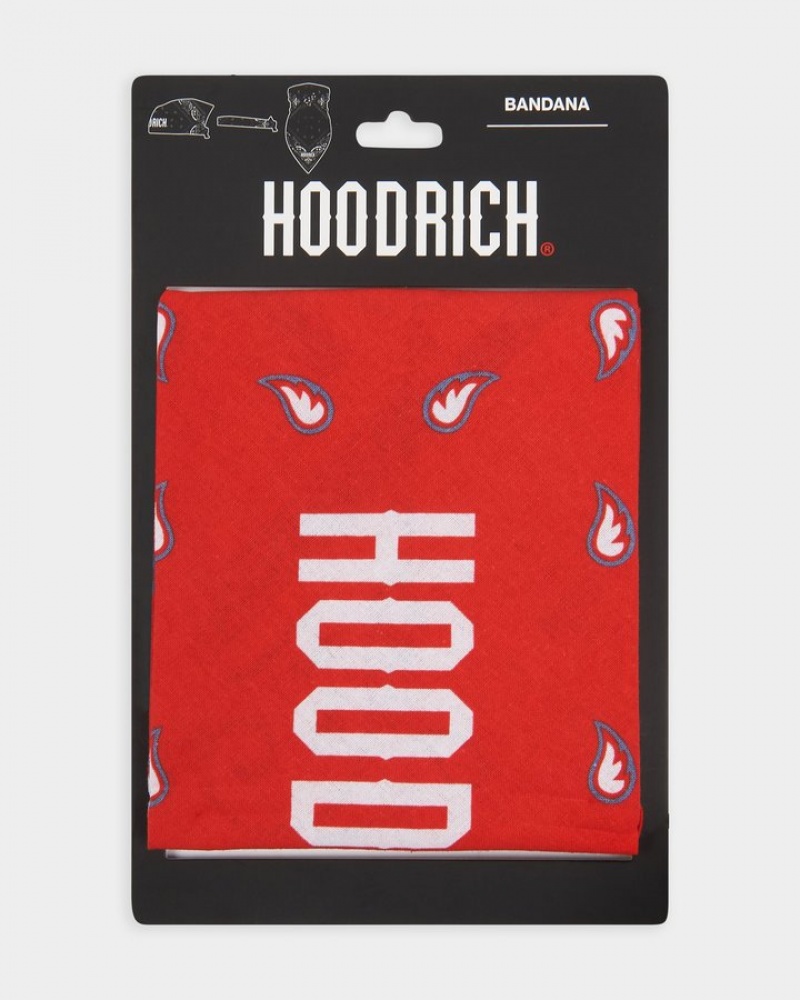 Red/White Hoodrich OG Motif Bandana Ballys & Bandanas | 5907-GVEMP