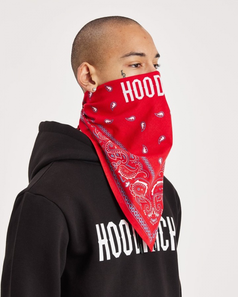 Red/White Hoodrich OG Motif Bandana Ballys & Bandanas | 5907-GVEMP