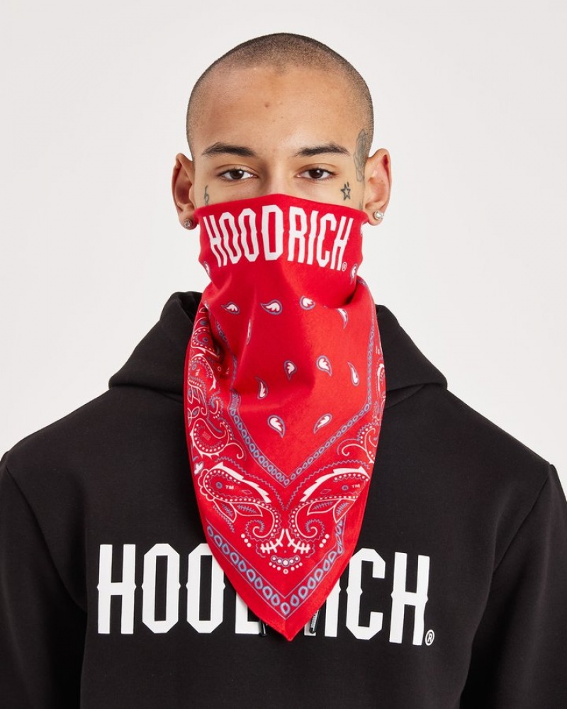 Red/White Hoodrich OG Motif Bandana Ballys & Bandanas | 5907-GVEMP