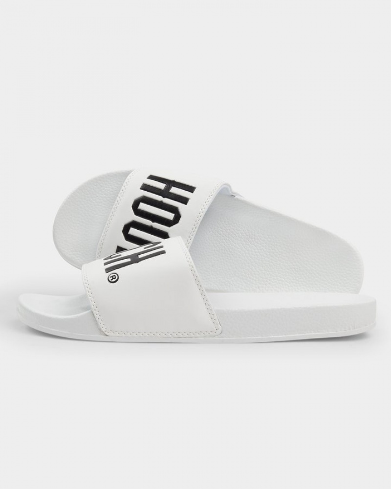 White/Black Hoodrich OG Core Sliders Sliders | 4098-JSQFY