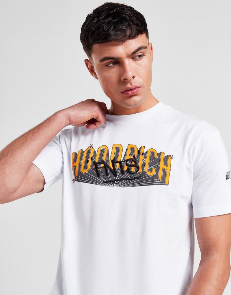 White Hoodrich Action T-Shirt T-shirts | WRB-249758