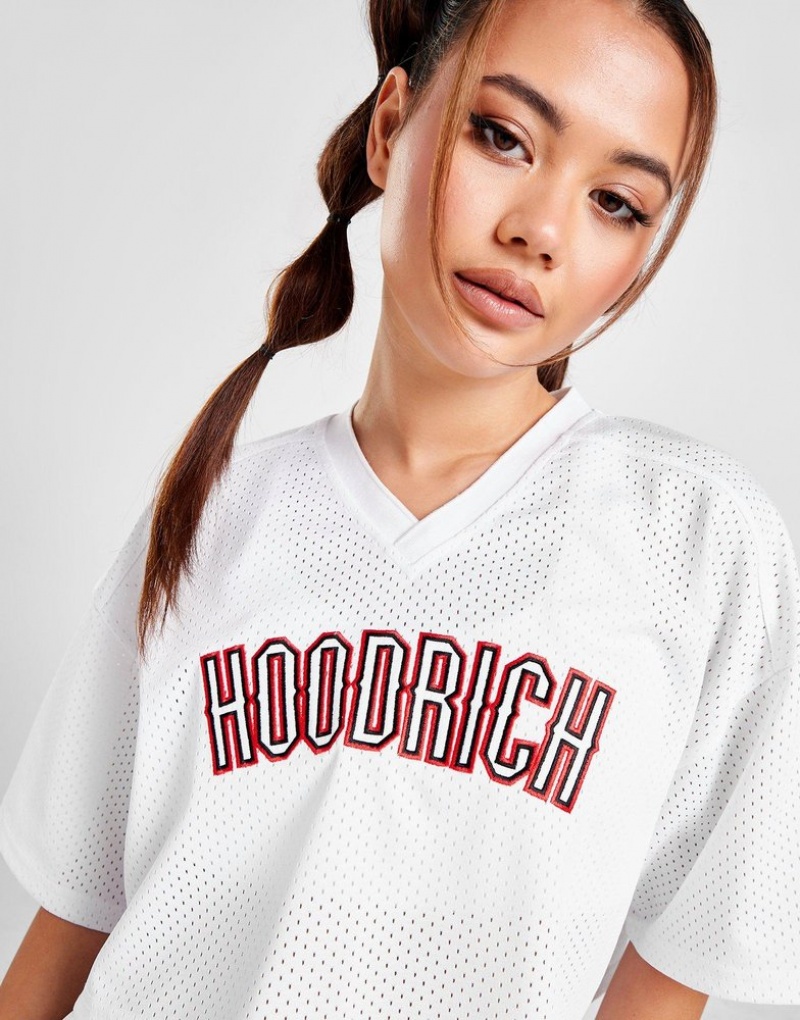 White Hoodrich Court Crop T-Shirt T-shirts | QDRPHE-751