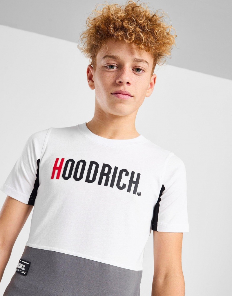 White Hoodrich Expand Colour Block T-Shirt Junior T-shirts | TWPUERG-67