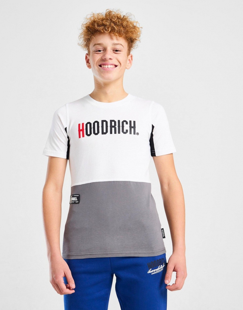 White Hoodrich Expand Colour Block T-Shirt Junior T-shirts | TWPUERG-67