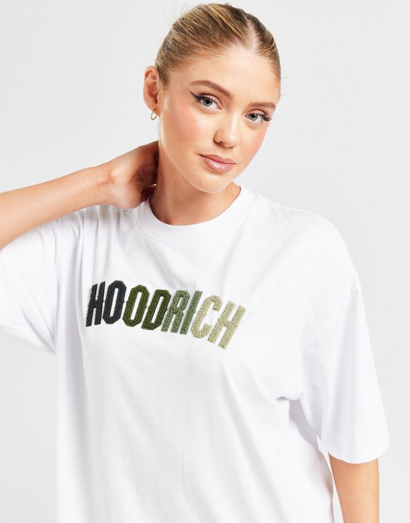 White Hoodrich Kraze Boyfriend T-Shirt T-shirts | EXKGOA-295