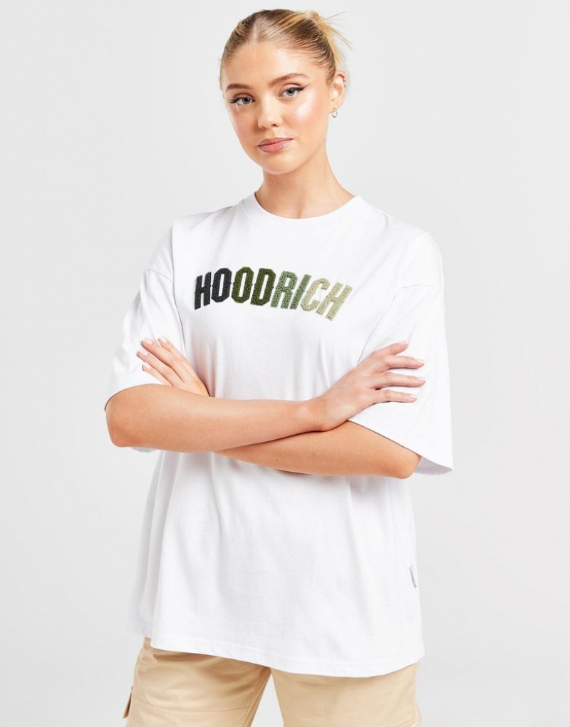 White Hoodrich Kraze Boyfriend T-Shirt T-shirts | EXKGOA-295