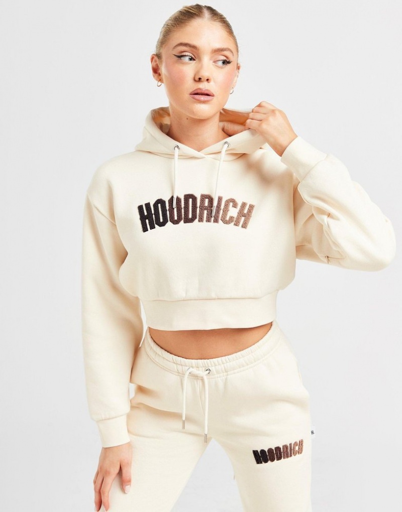 White Hoodrich Kraze Crop Hoodie Hoodies | CBXPIQ-297