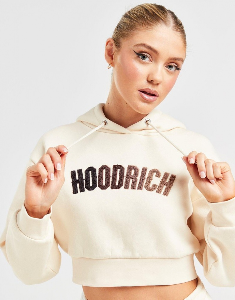 White Hoodrich Kraze Crop Hoodie Hoodies | CBXPIQ-297